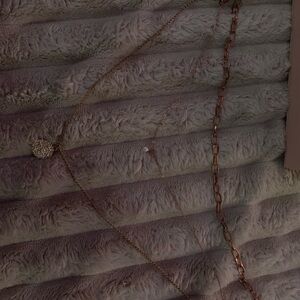 Gold Triple Chain Necklace With Charms